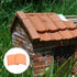 80pcs Miniature Roof Tiles Model Building Set, 1:16 Dollhouse Fake Tiles for DIY Kitchen Garden Diorama Roofing, Red