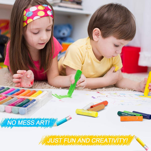 Tempera Paint Sticks, 12 Bright Colors, Quick Drying, Easy to Color and Washable Crayons for Kids
