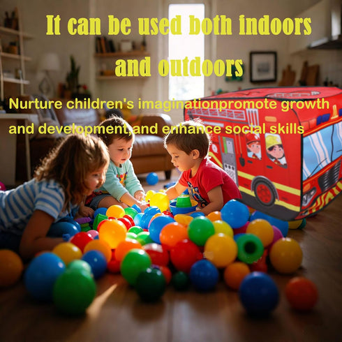 3+ Pop Up Tent Kids: Fire Truck Tent, Pop - Up Playhouse Toy Suitable, Playhouse Toy Play Tents for Kids Aged Years Old
