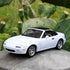 1/32 Mazda Miata MX-5 Alloy Model Car, Toy Car with Pullback, Removable Top, Blinking Lights