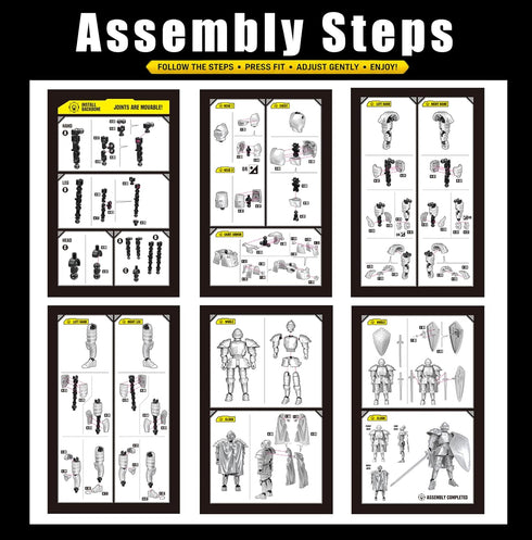 IYOOCSS T13 Figures,Dummy 13,3D Action Figure,Medieval Knight Action Lucky Printed Robot Action Figure (Assembly