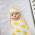Set, Little Sleepies Swaddle & Hat Baby Swaddles Newborns, Soft Viscose from Bamboo Swaddle Blanket Wrap (Sunshine)