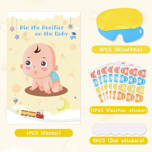 72 Hxezoc Pin The Pacifier On The Baby Game Large Baby Poster Party Games For Baby Shower Party Decorations Kids