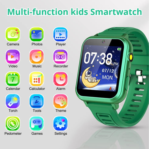 Kids Smart Watch Game for Boys with 24 Puzzle Games, Camera, Video Player, Pedometer, Alarm Clock, HD Toys