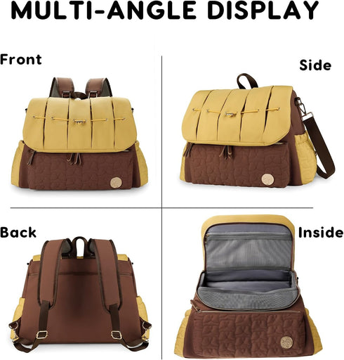 SONARIN Backpack Mummy Stylish Waterproof Diaper Bag Nappy Changing Bag Travel Bag with Changing Pad & Single Shoulder