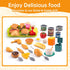Zero Zoo 120Pcs Playset Mini Play Kitchen Accessories, Kids Pretend Cooking with Desserts, Cuttable Veggies & BBQ