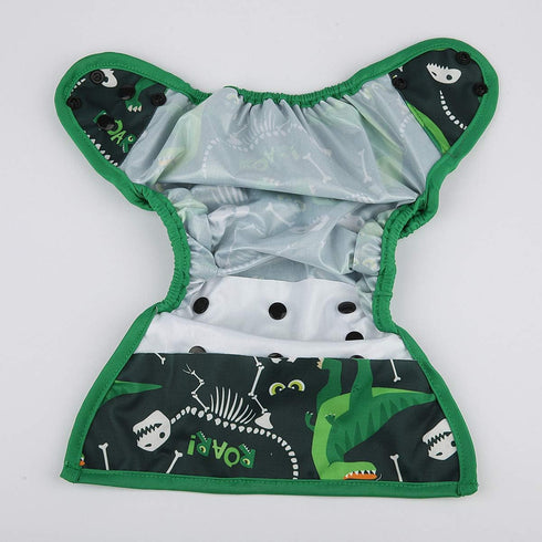 Hibaby Gusset One Size Cloth Diaper Cover Snap With Double (Dinosaur)