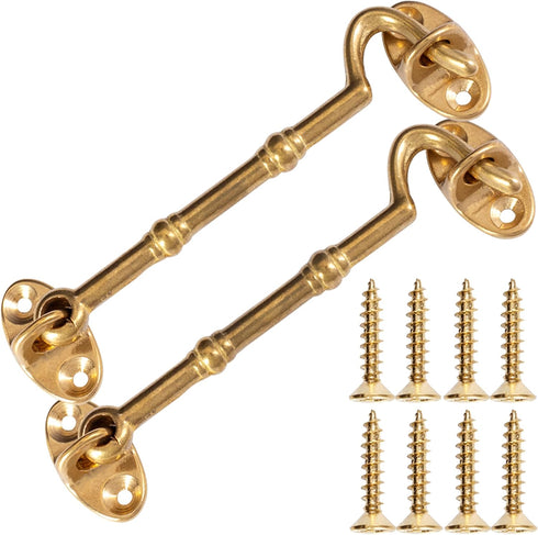 5.5” Privacy Hook and Eye Latch, Easy Lock for Barn Door, Set of 2