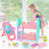12 13 14 Inch,Great deAO Baby Doll Accessories Bunk Bed Crib & High Chair,Doll Furnitures Toy Bed Doll Crib for Twin