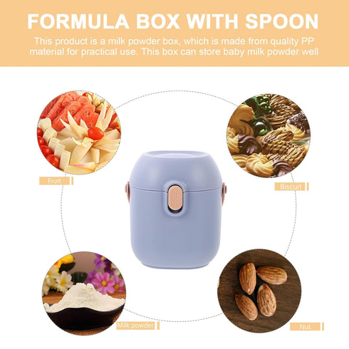 JUMPLAWN Portable Formula Dispenser with Spoon Sealed Storage Box for Milk Powder Snacks and Accessories Large Capacity