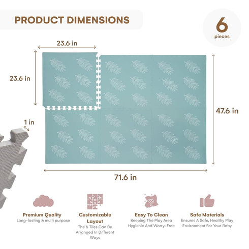72x48 Inches Childlike Behavior Baby Play Mat - Extra Large, Foam Play Mat with Soft Interlocking Floor Tiles - Baby