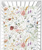 Crib Sheets for Girls Boys, Wildflower Boho Baby Sheets, Neutral Toddler Mini Crib Mattress, 27"x39"