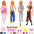 16 Pcs Doll Clothes and Accessories Including Multiple Styles Sports Suit Tops Pants Sun Hat Pocket Scooter Sunglasses Headset with 5 Shoes for 11.5 inch Girl Dolls