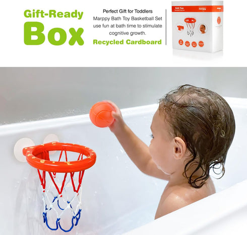 Bath Toys - Bathtub Basketball Hoop for Kids, Mold Free with 3 Balls, Strong Suction Cup for Toddlers