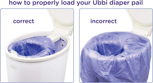 Pack, 25 Count, 13-Gallon Ubbi Diaper Pail Plastic Bags, Disposable Baby Waste Bags, Single Bags