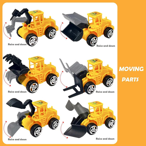 SEERMIA 11-pieces Set 6 5 mini construction vehicles Cake Decoration truck cake toppers construction birthday party