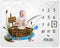 Fishing Baby Monthly Milestone Blanket, Gone Fishing Growth Chart Photo Blanket, Includes Marker, 50"x40"