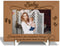 Wood Picture Frame with Wood Stand, Footprint Photo Frame Tabletop Display for Baby, Gift for Pregnant Mom New Dad,