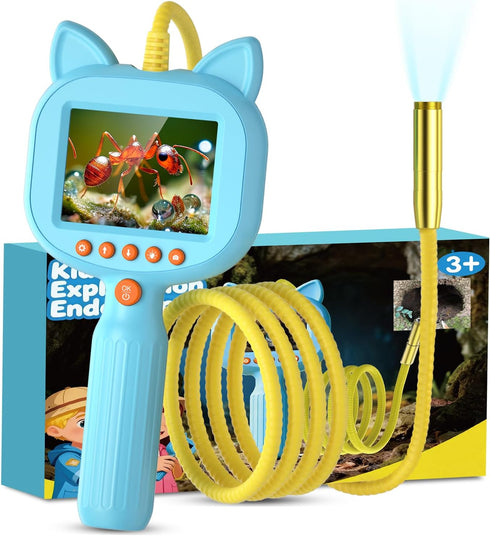 wxnlo Kids Borescope Toy with Light, 1920P HD Endoscope Snake Wildlife Camera with