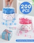 DUIJINYU 200PCS 0.83 Inch Mini Acrylic Pacifiers for Baby Shower Games, Clear Blue Pacifiers Bulk, Chupones para Gender
