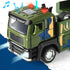 Youlechen 9 3 4 5 6 Army Truck Toy, Military Vehicle Toy with Missile Launcher Alloy Cab, Die-cast Army Toy with Lights
