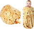 Burritos Tortilla Throw Blanket, 300GSM Double Sided Funny Gift Throw with Burrito Pouch, Realistic Super Soft Taco