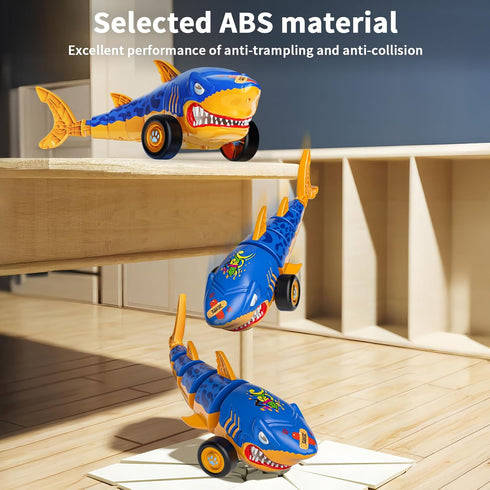 2.4Ghz 3 4 5 6 suangrc RC Shark Car Toy for Kids, Remote Control Shark with Swinging Tail, Shark Toy with LED Lights