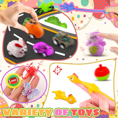 200 KissFuture PCS Prefilled Easter Eggs with Toys Inside, Easter Eggs Filled for Egg Hunt, Easter Basket Stuffers