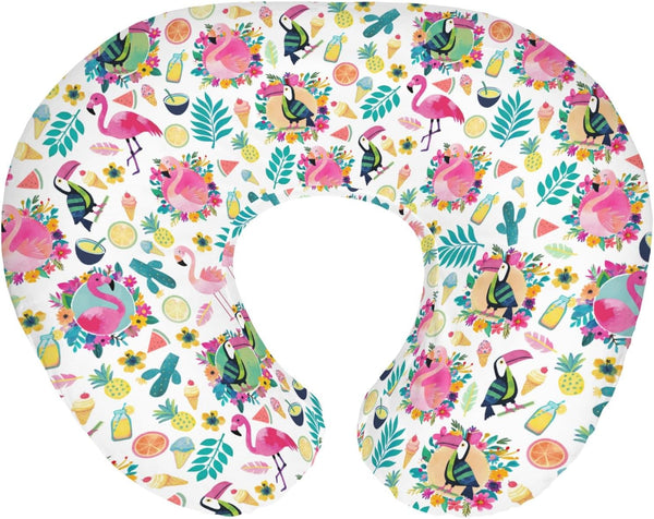 Pink Flamingo Toucan Tropical Fruits Baby Nursing Pillow Covers for Boy Girl