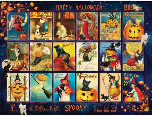 Bits and Pieces Vintage Halloween 300 Piece Jigsaw Puzzle for Adults 18" x 24" - Halloween Pumpkin Collage by Finchley