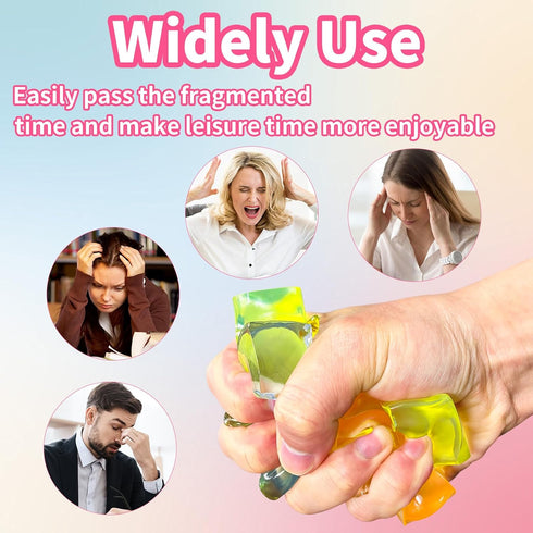 24Pcs Stress Balls Fidget Toys Adults, Ice Cube Squeeze Toys - Square Squeeze Ball Sensory Toys, Squeeze Toys - Small