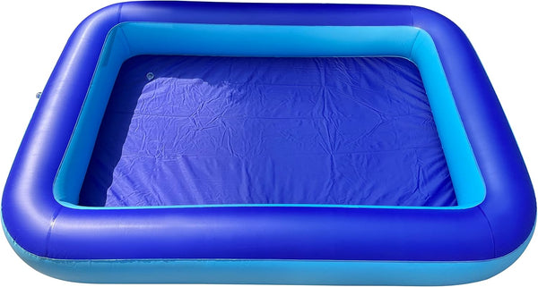 Inflatable Sensory Sand Pool for Kids - 64"x47"x9" Ball Pit, Kiddie Pool, Plastic Water Game Pool for Toddlers