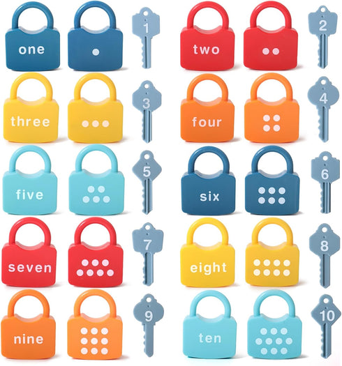 Counting 3 4 5 Dinhon Kids Learning Locks with Keys Numbers Matching & Montessori Educational Toys for Ages Boys