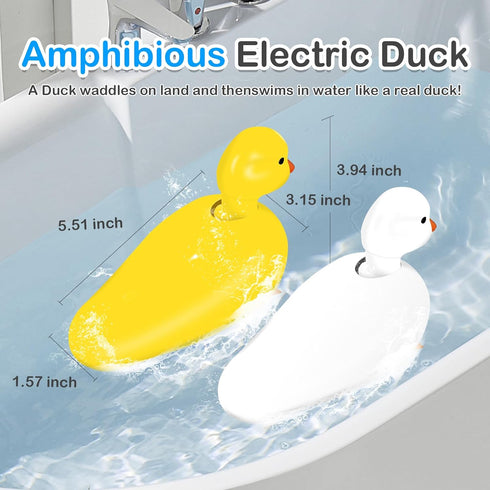 2-Pack SOCBTNSO Duck Bathtub & Pool Toys - Realistic Walking Ducks | Waterproof Baby Bath Toys, Gift for Toddler Boys