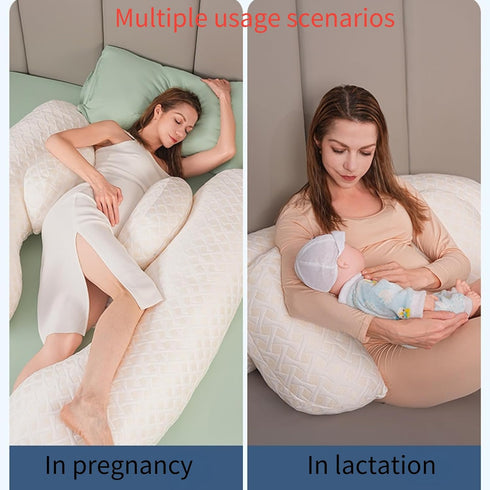 HAPIKI Pregnancy Pillows for Sleeping, U Shaped Full Body Pillow for Pregnancy Women,Detachable&DIY Maternity