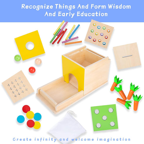 Montessori Toddler Play Kit - Montessori Box Toys for 1-2 Years Old, Learning Toys Gift with Carrot Harvest Game and