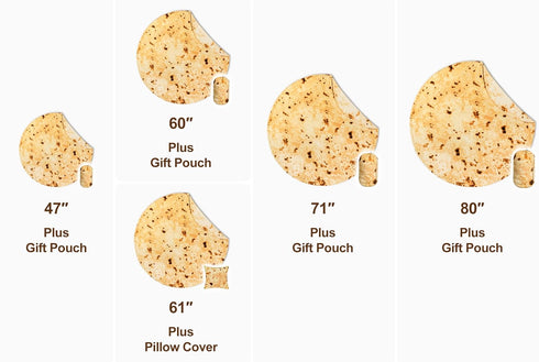Burritos Tortilla Throw Blanket, 300GSM Double Sided Funny Gift Throw with Burrito Pouch, Realistic Super Soft Taco