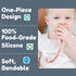 4 Silicone Pacifier Clip with Teething Textures, One-Piece Patented Design, Dishwasher Safe, Secure Plastic Clip, Fits