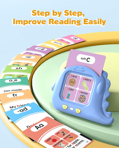 Phonics Talking Flash Cards for Toddlers 2-8, 252 Words, CVC Blends, Long Vowel Sounds, Montessori Language Learning