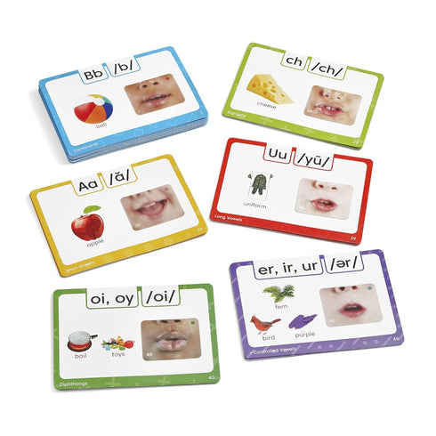 hand2mind 3D Sound and Phonics Cards, Phonemic Awareness Flash Cards for Kindergarten, Speech Therapy Toys