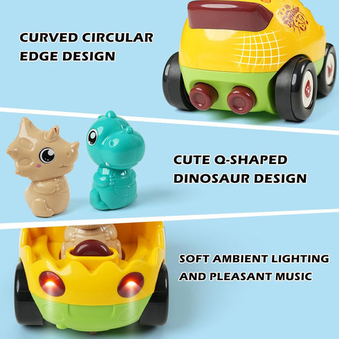 2-Pack 18+ 2 3 4 5 Remote Control Dinosaur Toy Car for Kids - Birthday Gifts for Boys Toddlers Ages Months, Year Old