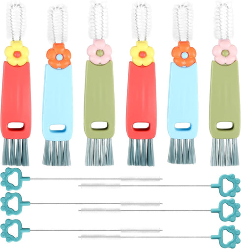 YLMFTNU 12Pcs 3 in 1 Cup Lid Gap Cleaning Brush, Long Water Bottle