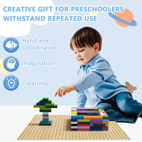 LABITITOUR 10"x10" Pack 6 of Classic Building Baseplates,Building Toy Base Boards to Build On, Brick Toy Builders Mat