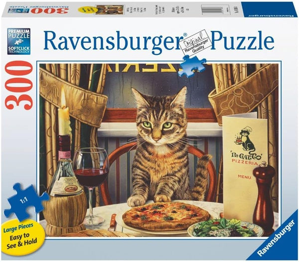 Ravensburger Dinner for One 300 Piece Large Format Jigsaw Puzzle - Fun & Engaging Toy for Adults | Unique Piece Design | FSC Certified Materials Option