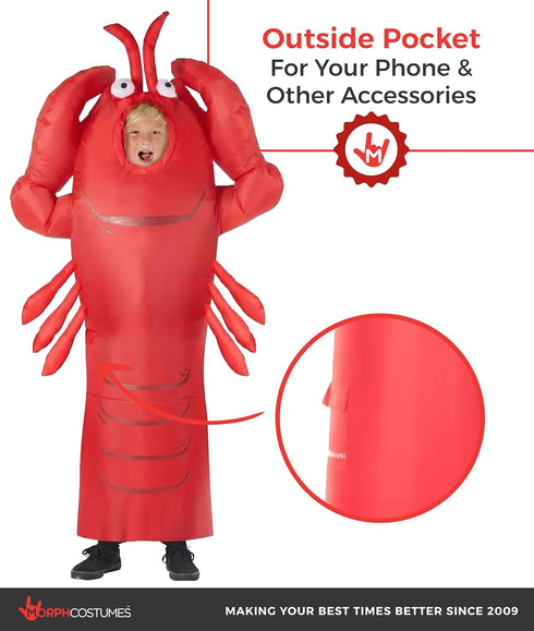 Morph Inflatable Lobster Costume, Dancing Lobster Costume, Under The Sea Lobster