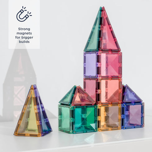 Pack, 32 CONNETIX Magnetic Tiles Pastel Mini Pieces
