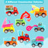 32 Pack Sets Valentines Day Gifts for Kids, Trucks Valentines Day Cards for Kids with Construction Vehicles Toys, Pull