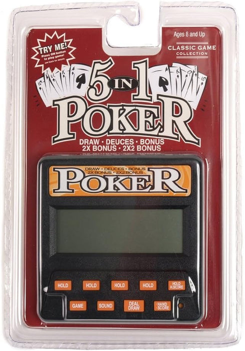 Classic Game Collection 21 5 1 Traveling Portable Classic Blackjack Cards & in Poker Electronic Handheld Game