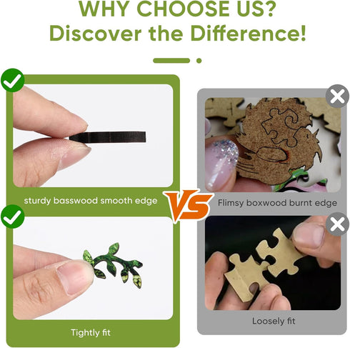 300 13.4X12.7in, MYS AUR Wooden Puzzles for Adults, Nature Leaf Jigsaw Puzzle Pieces, Unique Shape Wood Puzzles
