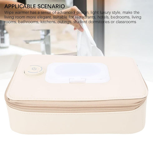 RiToEasysports Baby Wipe Warmer, Deluxe Heated Wipe Warmer with PU Leather Design Built-in Heating Function for Baby